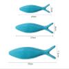 Ceramic Blue Fish Handcrafted Sculpture 3D Wall Art Hanging Decor Home Living Room Office Wedding Gift 11.8inch view 2
