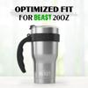 BEAST 20 oz Sand Tumbler Set with Handle - Stainless Steel Coffee Cup + 2 Straws Brush, Gift Box & Black Handle view 4