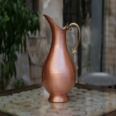 Siviss The Jug, 1.5 mm Solid Copper Handmade Forged Copper Jug, Drinking Water Jug, (Copper)
