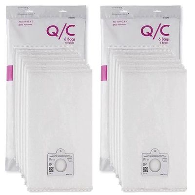 12 Style Q/C 53292 Hepa Filtration Bags. Compatible with Kenmore Elite, Intuition, Progressive, 200 400 600 Series Canister Vacuum Cleaners. Replaces Part #'s 5055, 50104, 50557, 50558, 53291