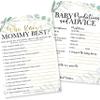 25 Greenery Love or Labor, Boobs Or Baby Butts Game, 25 Who Knows Mommy Best, Baby Prediction And Advice Cards, 25 True Or False, Word Scramble For Baby Shower - 6 Double Sided Cards Baby Shower Ideas view 4