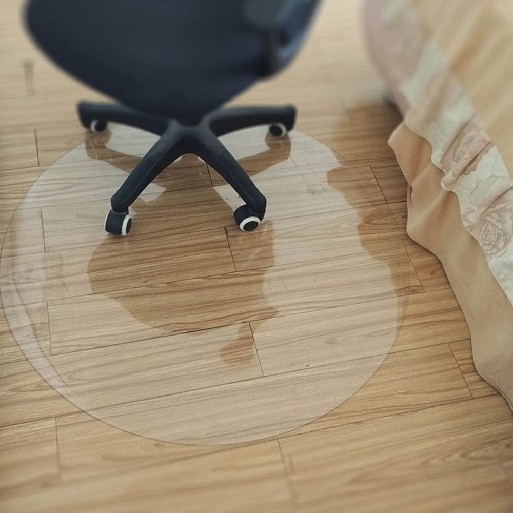 DXZ-Design Transparent Hard Wooden Floor Protection Pad, Scratch-Resistant Clear PVC Chair Mat, Kitchen Dining Table Round Plastic Protector (Size : Dia.24 Inches/Diameter 60cm)