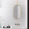LHYZF Creative Oval Mirror for Ceiling Hanging, Boom Mirror with Gold Metal Frame and Floating Bathroom Mirror - for Home or Hotel (Size : 50cmx70cm) view 1