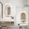 LHYZF Creative Oval Mirror for Ceiling Hanging, Boom Mirror with Gold Metal Frame and Floating Bathroom Mirror - for Home or Hotel (Size : 50cmx70cm) view 3