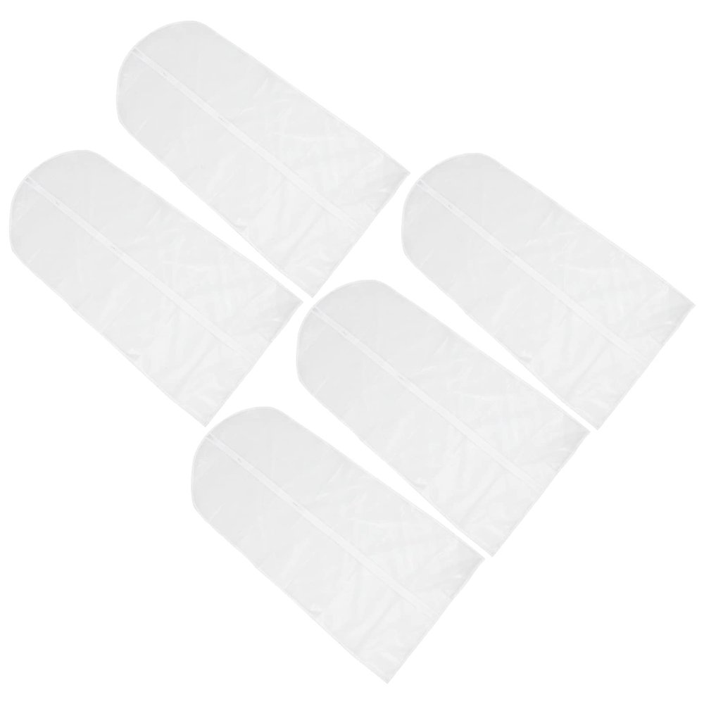 5pcs Translucent Clothes Cover Bags for Wardrobe Storage Washable Foldable Small for Suits and Garments