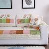 XSlive Geometric Quilted Sofa Cover Floral Patchwork Cotton Couch Slipcover with Ruffle Anti-Slip Furniture Protector Couch Cover for Pets Kids Children Dog,1 Piece/Not All Set (Floral,43"x70") view 4