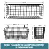 4 Set [EXTRA LARGE] Hanging Wall Mount Storage Baskets with Adhesive Hooks & Steel Hooks, Multiuse Sturdy Wire Metal Organizing Baskets for Home Kitchen Bathroom Pantry Utility Organizer, Black view 4