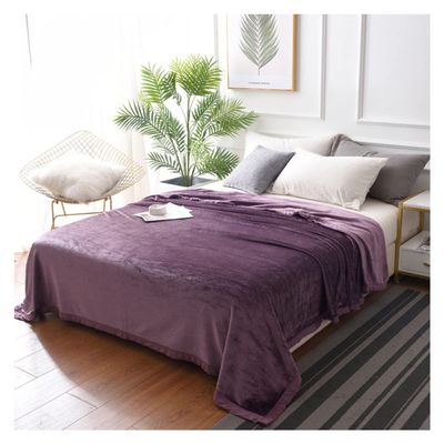 TYZK Fast Heating Blanket Solid Color Coral Fleece Blanket Warm Flannel Blanket Super Soft Warm (Color : Light Purple, Size : 150x200cm)