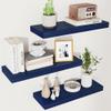 fuqing Blue Floating Shelves for Wall - Wood Wall Shelves Set of 3 - Dark Blue Shelves for Room Decor & Storage in Bedroom Living Room Bathroom Kitchen view 1