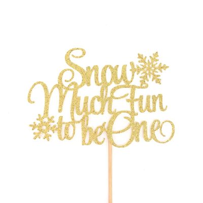 Atelier Elegance Snow Much Fun to be One Cake Topper, Snowflake 1st Birthday, Snowflake One