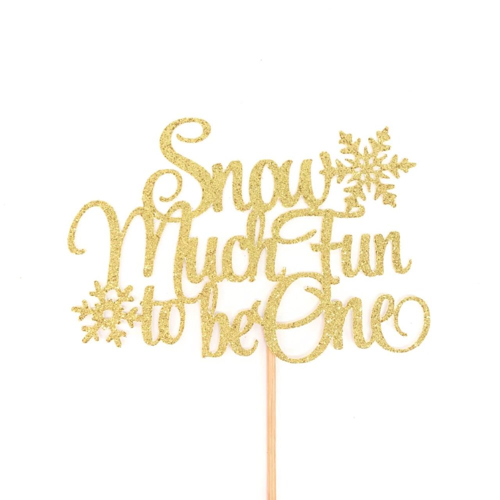 Atelier Elegance Snow Much Fun to be One Cake Topper, Snowflake 1st Birthday, Snowflake One