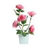 curfair Artificial Plant Artificial Flowers Exquisite Pot Rose Desktop Decor Faux Silk Flower Indoor Outdoor Imitation Flower Pot Fake Potted Plant Rose for Home Decor-Pink view 1