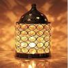 Aport Home phareLamp Presents Akhand Diya Decorative Brass Crystal Oil Lamp Tea Light Holder Lantern, 6 Inch (Gold and White) #A001 view 1