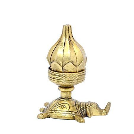 Aport Home phareLamp Presents Lotus Over Elephant Candle Brass Oil Lamp Diya #A167