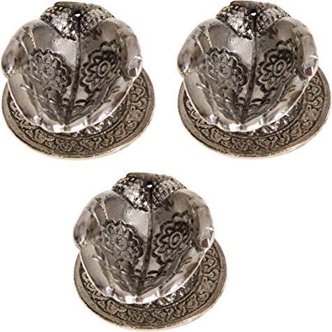 Aport Home phareLamp Presents Oil Lamp Carved with Hand Design-Set of 3 Brass Table Diya Set (Height: 1.5 Inch, Pack of 3) #A129
