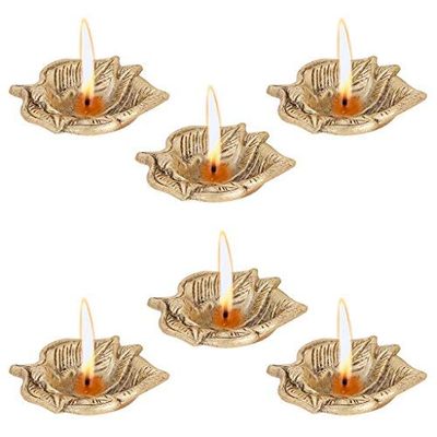 phareLamp Presents Metal Golden Diwali Diya Oil Lamp for Puja Home Dcor (Set of 4) #A134