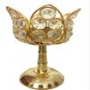 Aport Home phareLamp Presents Lotus Shape Brass Crystal Oil Lamp Diya (Large(17.5X12.5 X 12Cm)) #A052 view 1