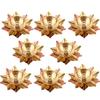 Aport Home phareLamp Presents Set of 8 Brass Diya for Puja Oil Lamp Lotus Shape - Deepak for Pooja Diwali Decoration Items (Gold_3 X 3 X 1.5 Inch) #A084 view 1