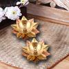 Aport Home phareLamp Presents Set of 8 Brass Diya for Puja Oil Lamp Lotus Shape - Deepak for Pooja Diwali Decoration Items (Gold_3 X 3 X 1.5 Inch) #A084 view 3