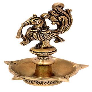 Aport Home phareLamp Presents Bird Design Brass Diya | Deepak in Glossy Antique Finish | Oil Lamp #A155