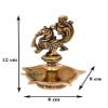 Aport Home phareLamp Presents Bird Design Brass Diya | Deepak in Glossy Antique Finish | Oil Lamp #A155 view 2