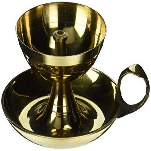 Aport Home phareLamp Presents Brass Handled Wick Puja Lamp, 7.62 cm X 5.08 (Multicolor) #A051