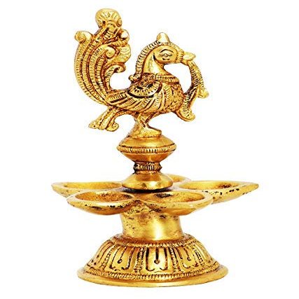 phareLamp Presents Brass Bird Design Diya | Deepak for Home and Office (5" Bird Oil Lamp) #A221