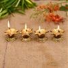 phareLamp Presents Diwali Decoration Home Temple Metal Diya Oil Lamp for Pooja, Standard, Golden -Set of 4#A184 view 1