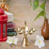 Aport Home phareLamp Presents Brass Panch Aarti Diya Oil Lamp Handheld Pancharti Jyoti Deepak Stand As Puja Accessaries (21.5X15X9 cm, Golden) #A207 view 2