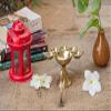 Aport Home phareLamp Presents Brass Panch Aarti Diya Oil Lamp Handheld Pancharti Jyoti Deepak Stand As Puja Accessaries (21.5X15X9 cm, Golden) #A207 view 3