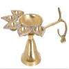 Aport Home phareLamp Presents Brass Panch Aarti Diya Oil Lamp Handheld Pancharti Jyoti Deepak Stand As Puja Accessaries (21.5X15X9 cm, Golden) #A207 view 4