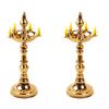 phareLamp Presents Brass Fancy Kerala Diya Oil Lamp Stand for Puja Home Decoration Items Temple Festival Gifts Indian Puja Articles Decor (Size 10 Inch, Golden) #A083 view 3