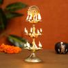 phareLamp Presents Premium Handmade Indian Brass Panch Mahal Diya Lamp Engraved 3 in 1 Adjustable Dia- 8.50 in #A171 view 1