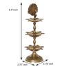 phareLamp Presents Premium Handmade Indian Brass Panch Mahal Diya Lamp Engraved 3 in 1 Adjustable Dia- 8.50 in #A171 view 2