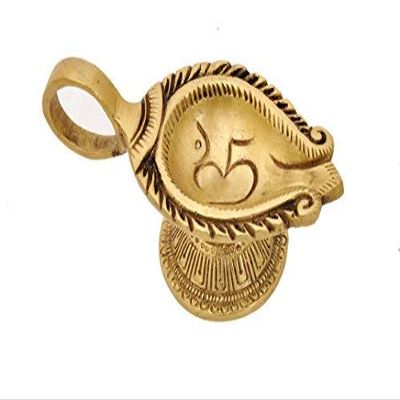 Aport Home phareLamp Presents Aesthetic Decors Om Design Oval Oil Lamp Brass Table Diya (Antique Gold) #A222
