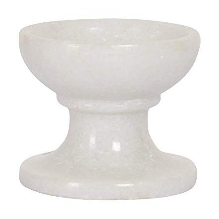 Aport Home Presents Handicrafted White Marble Diya | Oil Lamp for Puja | Temple | Office (Table Diya) #A190, 20 x 15 x 5 cm