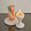 Aport Home Presents Handicrafted White Marble Diya | Oil Lamp for Puja | Temple | Office (Table Diya) #A190, 20 x 15 x 5 cm view 3