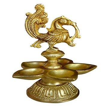 Aport Home phareLamp Presents Brass Bird Design Diya (Gold_9 X 9 X 14 cm) #A279