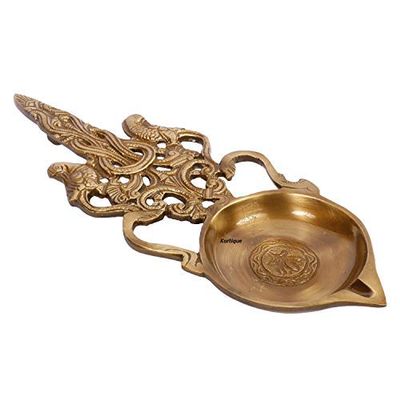 phareLamp Presents Brass Pooja Dhoop Diya Stand Incense Burner and Diya Jyoti Deepak Oil Lamp Diwali Gift Tealight Loban Holder Aarti Stand for Home Office Temple God #A258