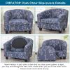 CRFATOP 2 Piece Club Chair Slipcover - Velvet Tub Chair Armchair Cover - Soft Printed Round Barrel Chair Cover with Elastic Bottom for Bar Counter Living Room, 55 view 3