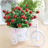 HYLOOD Mini Tricycle with Artificial Flower, Plant Stand Garden Nostalgic Bicycle Decorative Tricycle Flower Basket Mini Garden with Artificial Flower for Home Wedding Decoration view 2