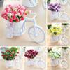 HYLOOD Mini Tricycle with Artificial Flower, Plant Stand Garden Nostalgic Bicycle Decorative Tricycle Flower Basket Mini Garden with Artificial Flower for Home Wedding Decoration view 3