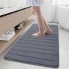 Buganda Memory Foam Bath Mat, 60" x 24", Ultra Soft and Non-Slip Bathroom Rugs, Water Absorbent and Machine Washable Bath Rug Runner for Bathroom, Shower, and Tub, Dark Grey view 1