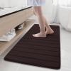 Buganda Memory Foam Bath Mat, 60" x 24", Ultra Soft and Non-Slip Bathroom Rugs, Water Absorbent and Machine Washable Bath Rug Runner for Bathroom, Shower, and Tub, Brown view 1