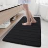 Buganda Memory Foam Bath Mat, 60" x 24", Ultra Soft and Non-Slip Bathroom Rugs, Water Absorbent and Machine Washable Bath Rug Runner for Bathroom, Shower, and Tub, Black view 1