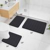 Buganda Memory Foam Bath Mat, 60" x 24", Ultra Soft and Non-Slip Bathroom Rugs, Water Absorbent and Machine Washable Bath Rug Runner for Bathroom, Shower, and Tub, Black view 2