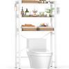 Ecoprsio Over-The-Toilet Storage Rack, 3-Tier Bathroom Organizer Shelf Over Toilet, Freestanding Space Saver Toilet Stands with 4 Hooks, White view 1