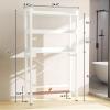 Ecoprsio Over-The-Toilet Storage Rack, 3-Tier Bathroom Organizer Shelf Over Toilet, Freestanding Space Saver Toilet Stands with 4 Hooks, White view 3