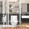 Ecoprsio Over-The-Toilet Storage Rack, 3-Tier Bathroom Organizer Shelf Over Toilet, Freestanding Space Saver Toilet Stands with 4 Hooks, White view 4