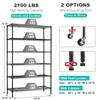 BLKMTY 6-Tier Wire Shelving Unit, Adjustable Storage Shelves, Heavy Duty Storage Rack with Wheels, Metal Wire Shelf for Garage Basement Steel Racks, 2100lbs Capacity, 48"x18"x82", Black view 2